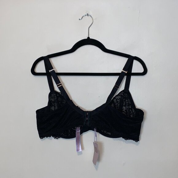 SAVAGE X FENTY Floral Lace Unlined Bra in Black Size 40D - Picture 7 of 9